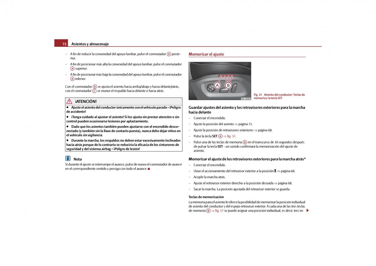 Skoda Yeti manual del propietario / page 73