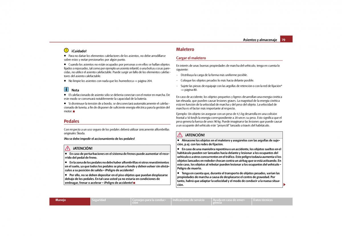 Skoda Yeti manual del propietario / page 80