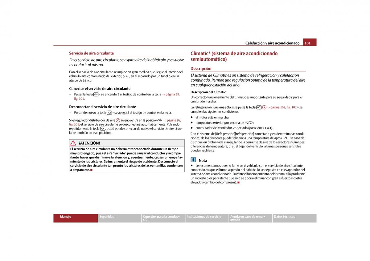 Skoda Yeti manual del propietario / page 102