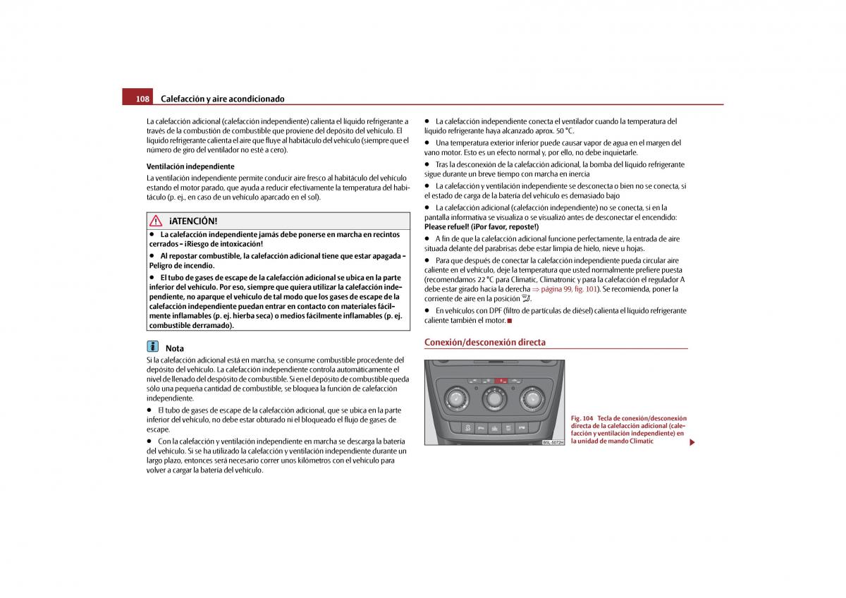 Skoda Yeti manual del propietario / page 109