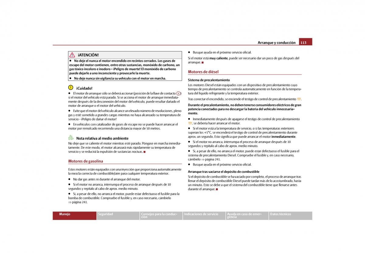 Skoda Yeti manual del propietario / page 114