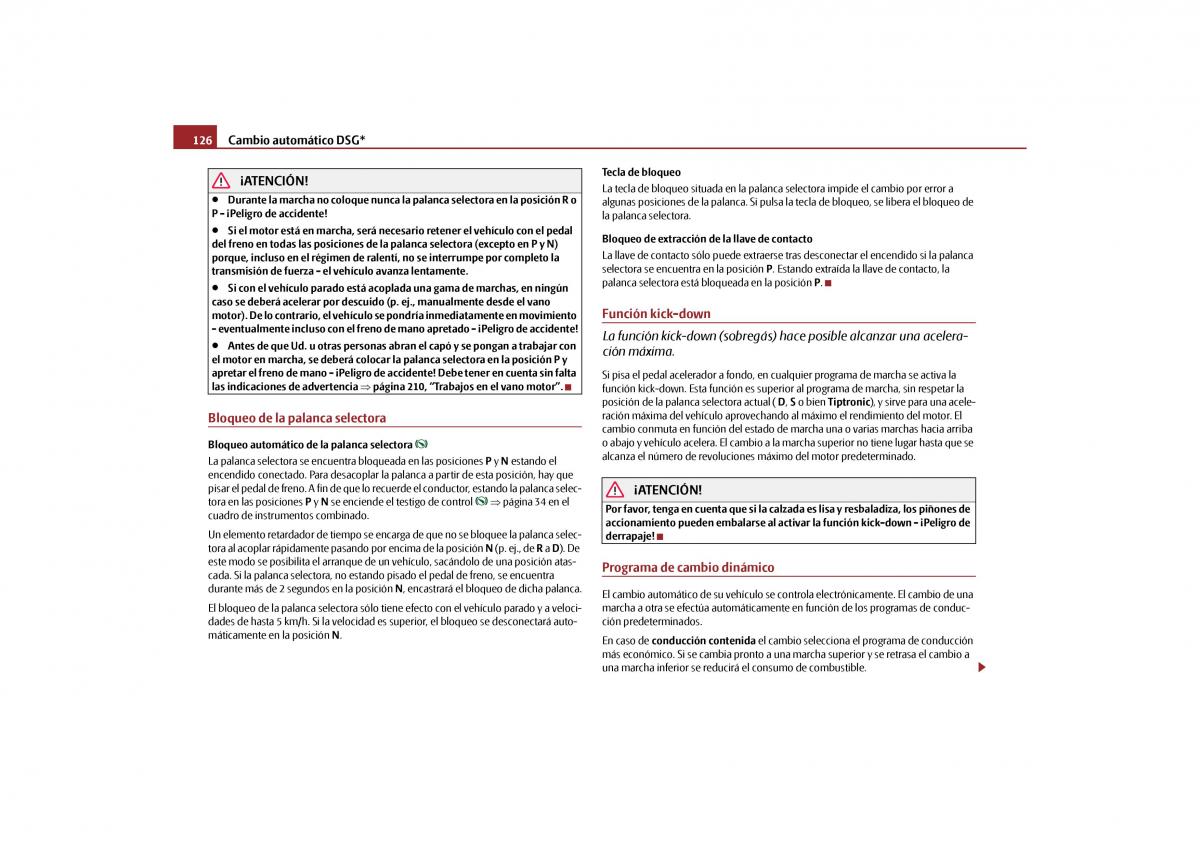 Skoda Yeti manual del propietario / page 127