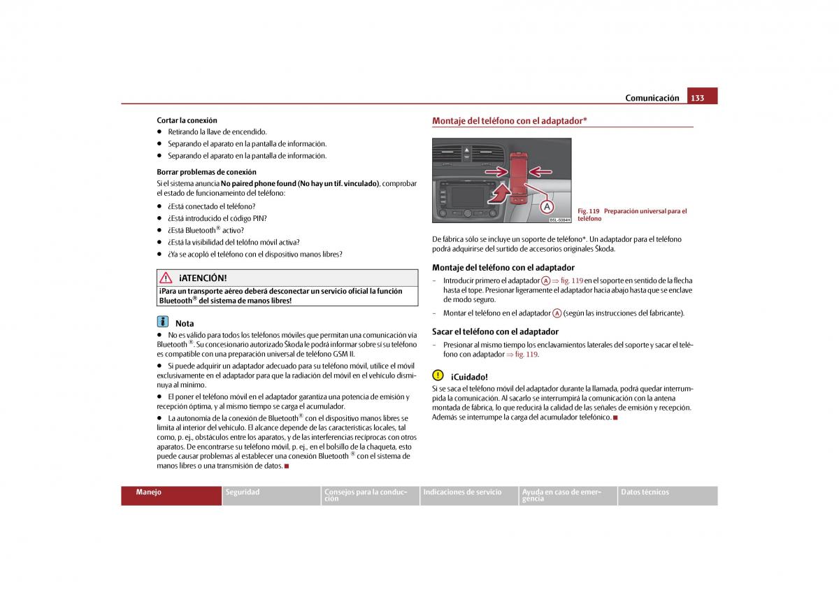 Skoda Yeti manual del propietario / page 134