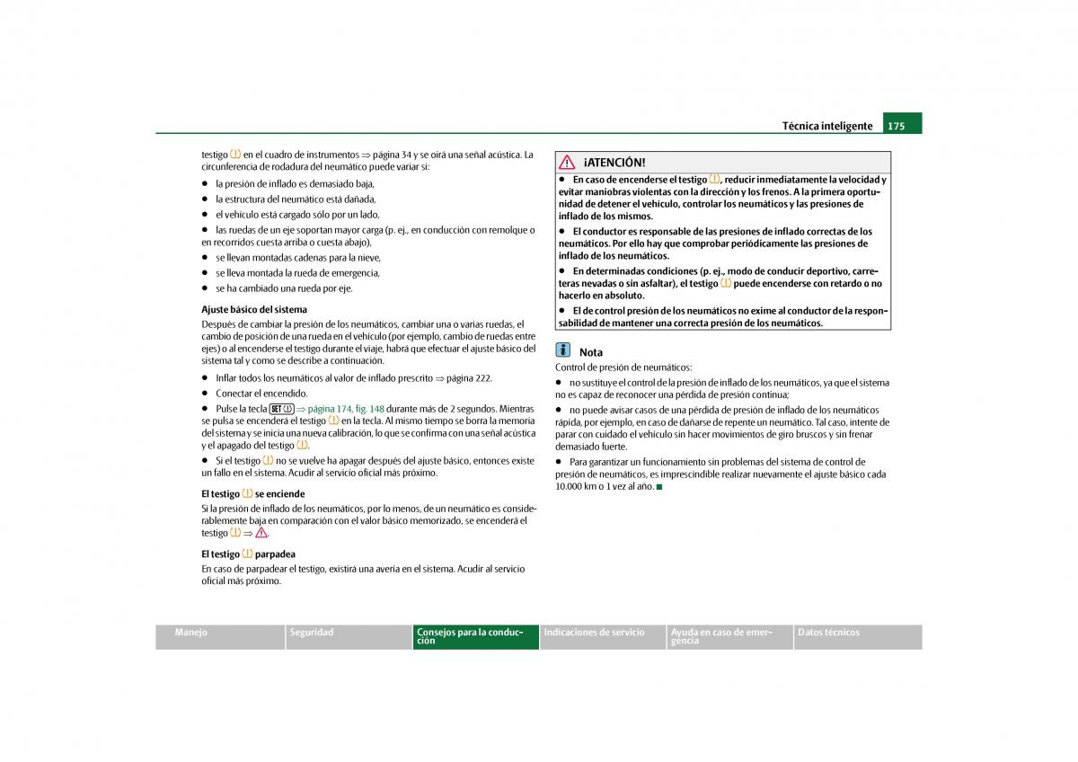 Skoda Yeti manual del propietario / page 176