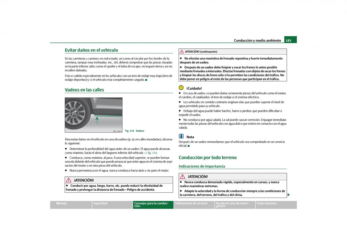 Skoda Yeti manual del propietario / page 186