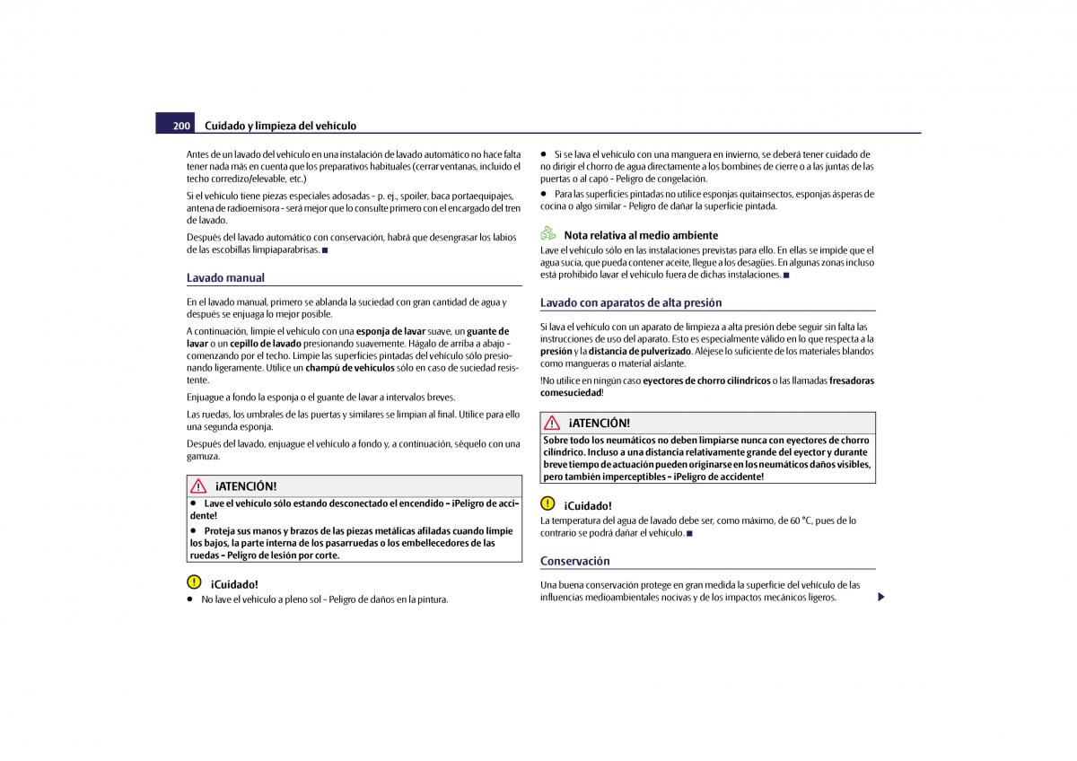 Skoda Yeti manual del propietario / page 201