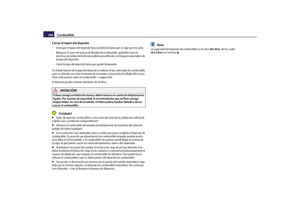 Skoda Yeti manual del propietario / page 209