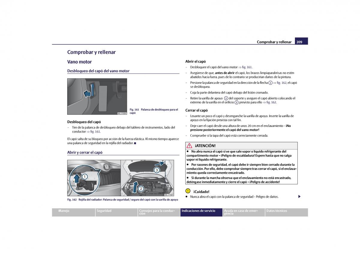 Skoda Yeti manual del propietario / page 210