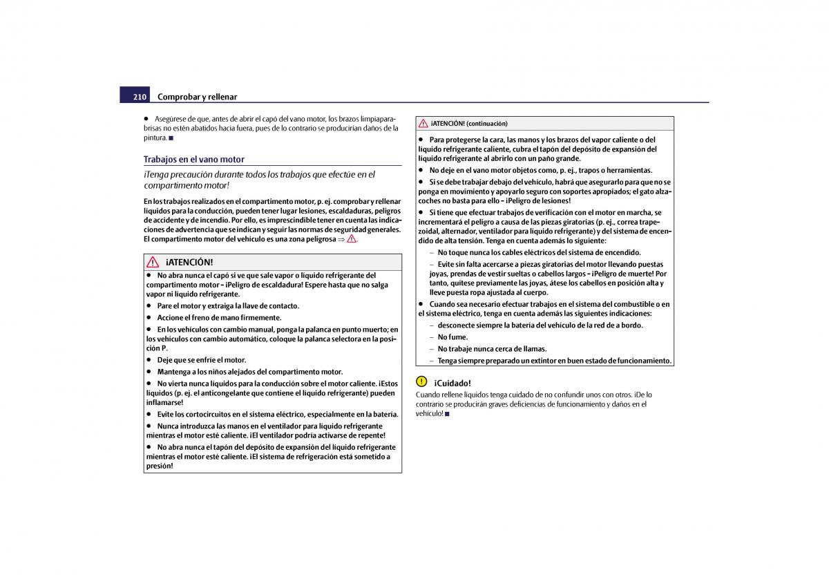 Skoda Yeti manual del propietario / page 211