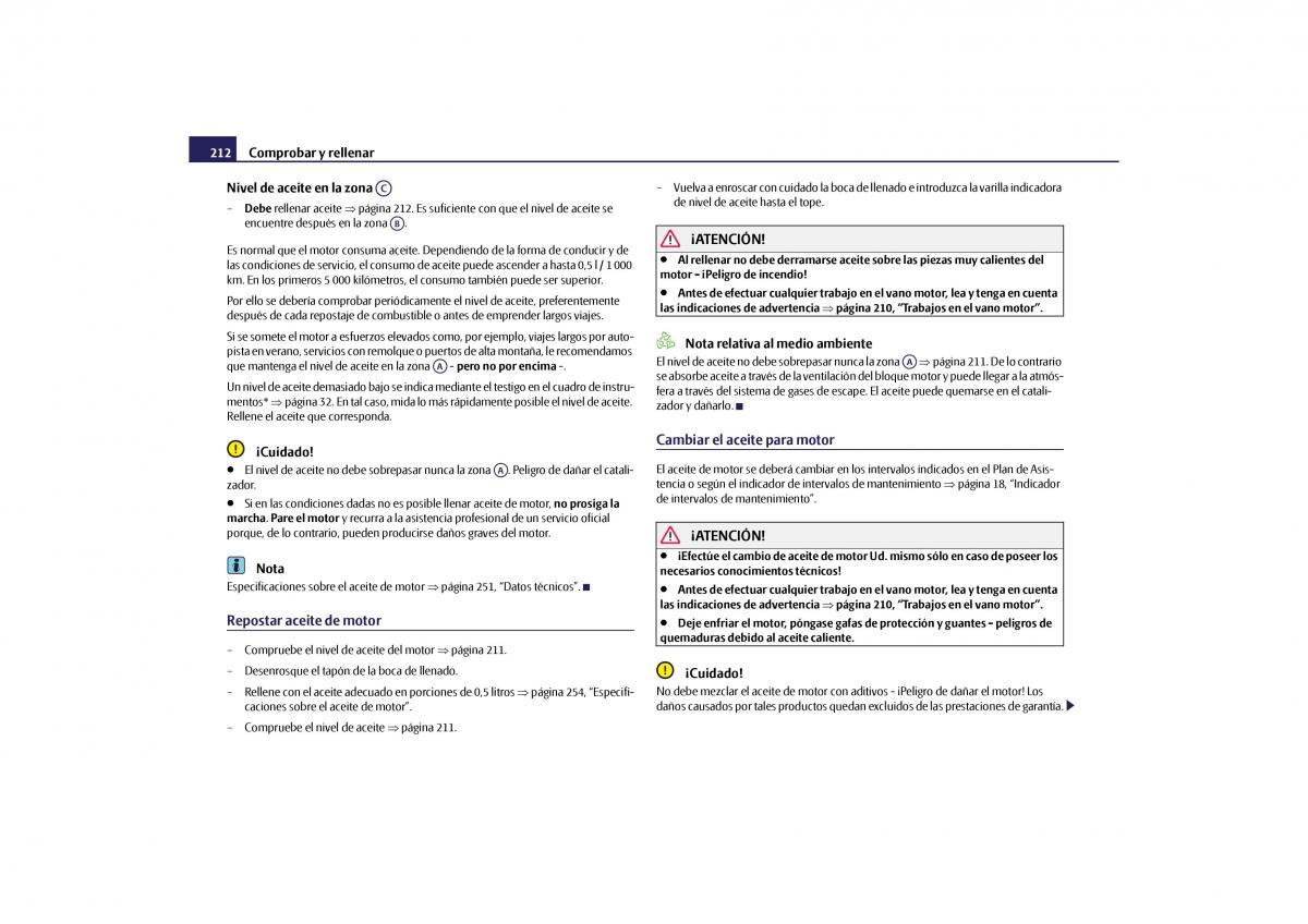 Skoda Yeti manual del propietario / page 213