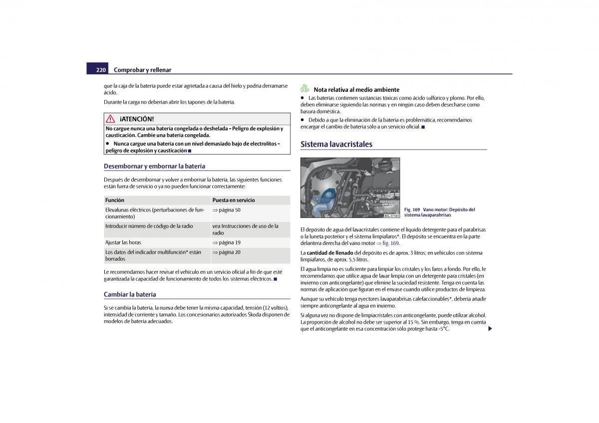 Skoda Yeti manual del propietario / page 221