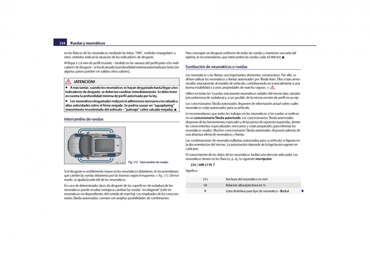 Skoda Yeti manual del propietario / page 225