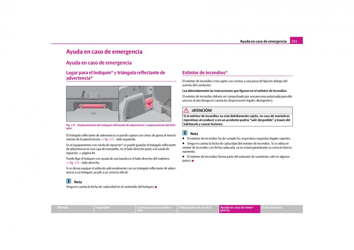 Skoda Yeti manual del propietario / page 232