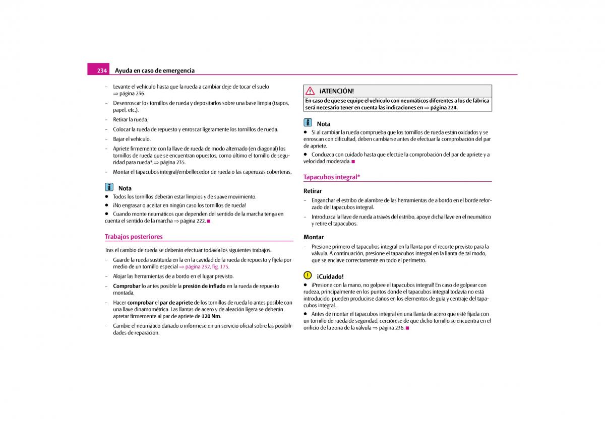 Skoda Yeti manual del propietario / page 235