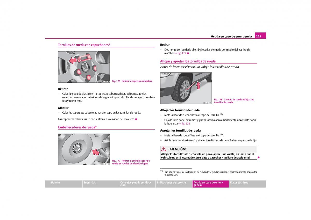 Skoda Yeti manual del propietario / page 236