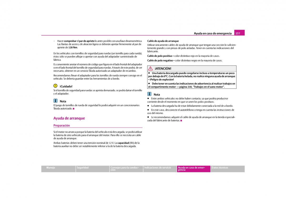 Skoda Yeti manual del propietario / page 238