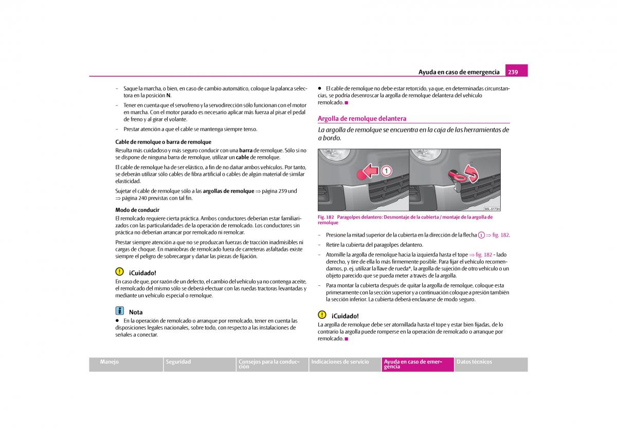 Skoda Yeti manual del propietario / page 240