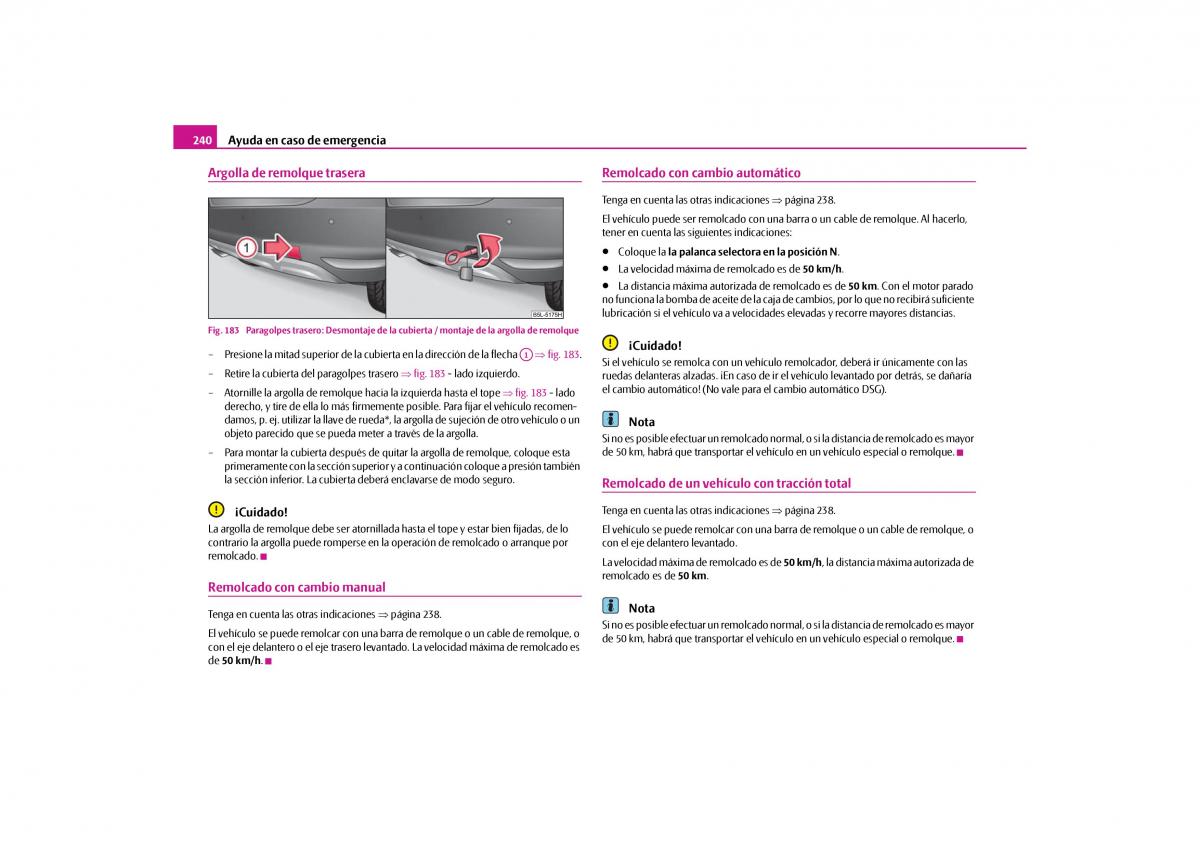 Skoda Yeti manual del propietario / page 241