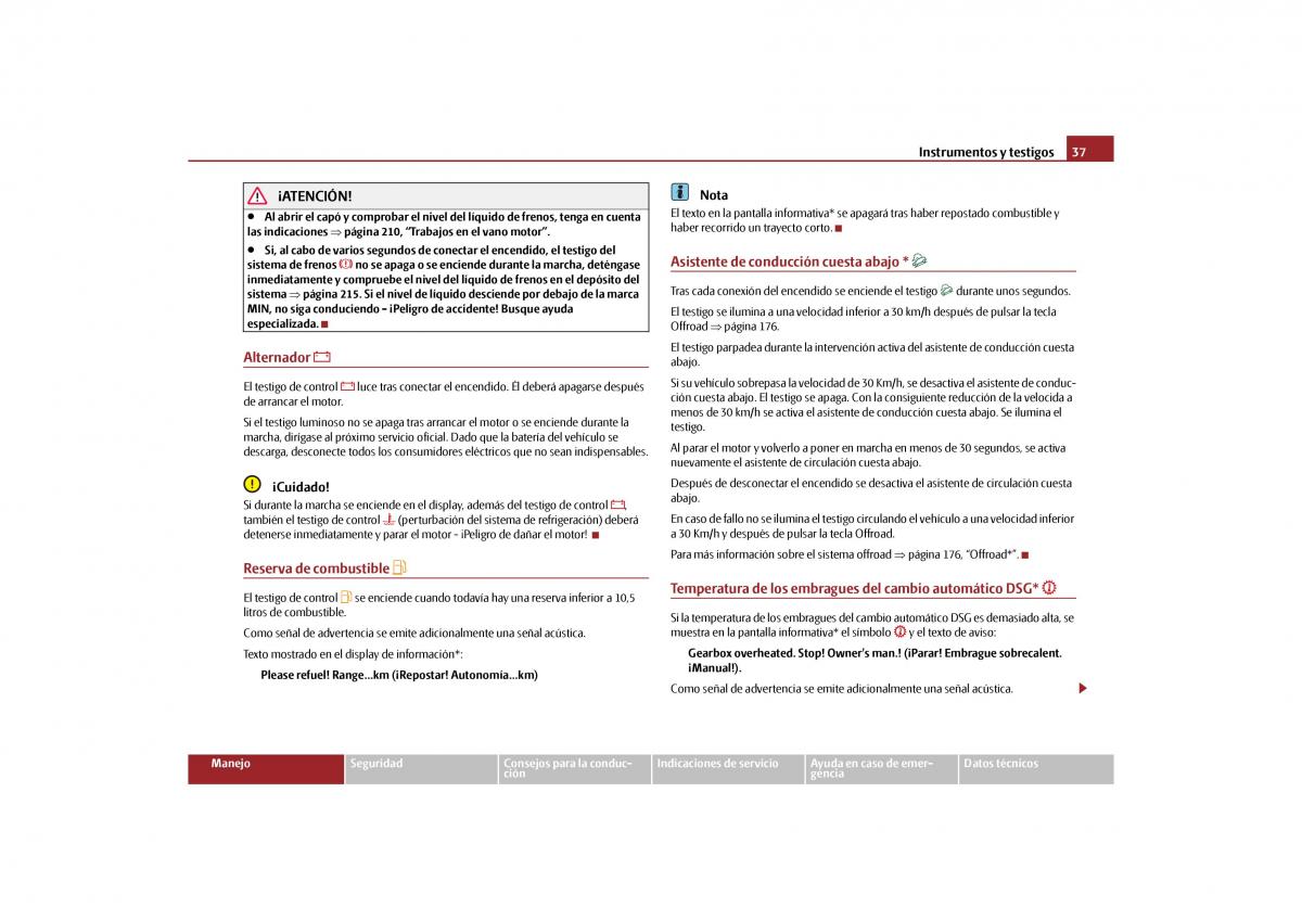 Skoda Yeti manual del propietario / page 38