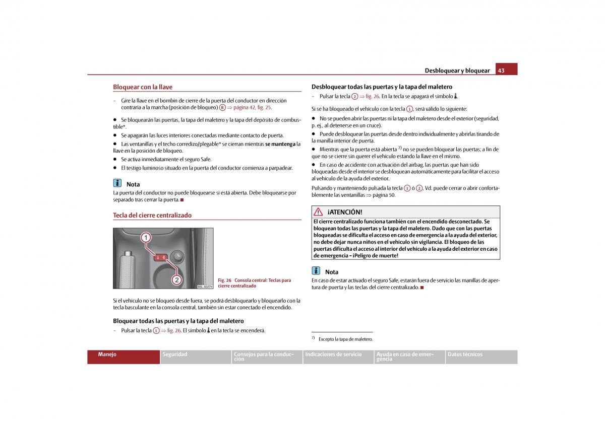 Skoda Yeti manual del propietario / page 44