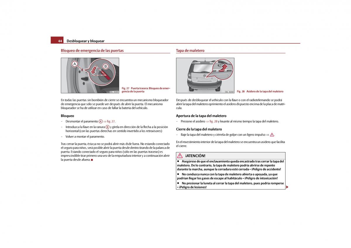 Skoda Yeti manual del propietario / page 45