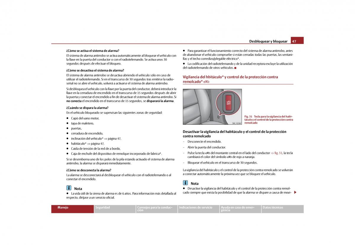 Skoda Yeti manual del propietario / page 48