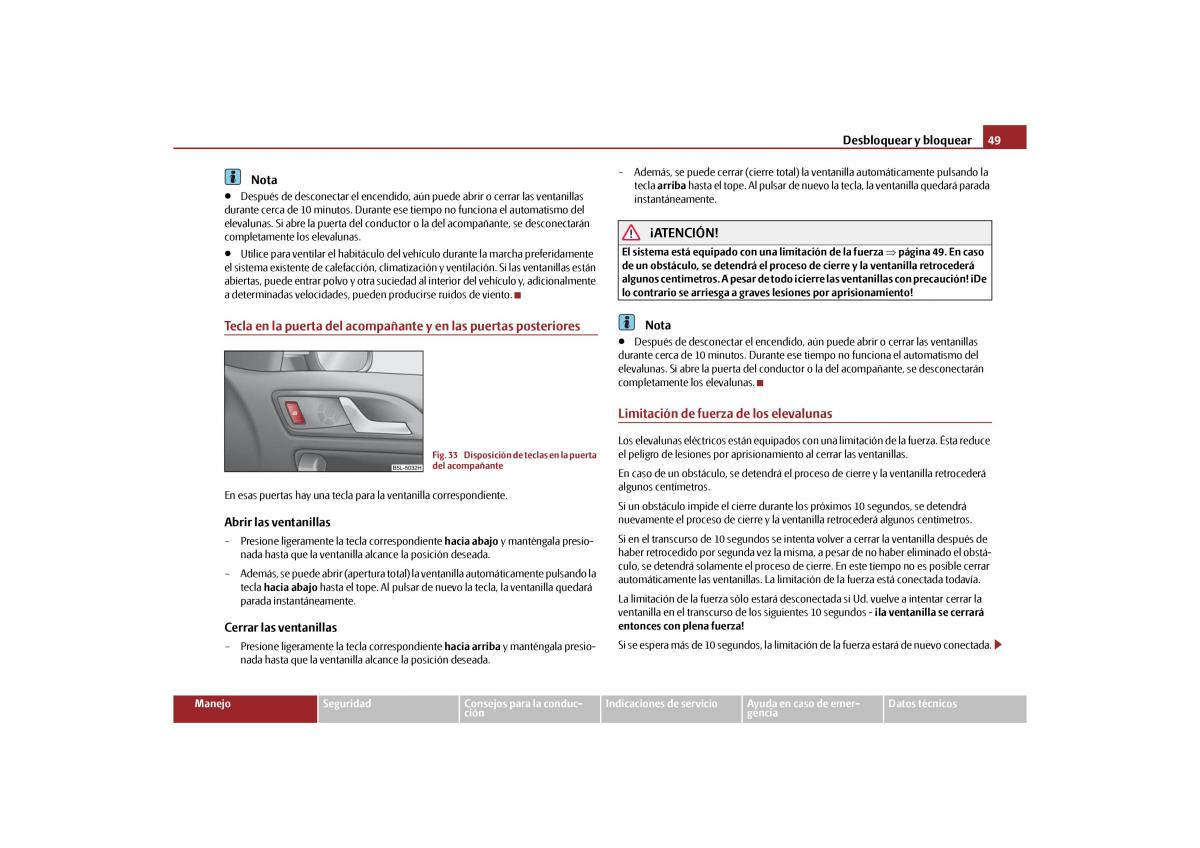 Skoda Yeti manual del propietario / page 50