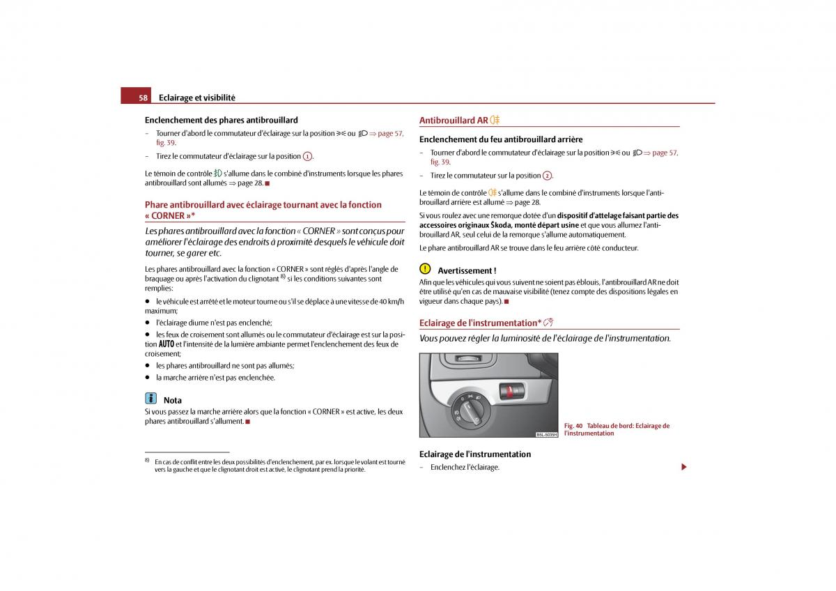 Skoda Yeti manuel du proprietaire / page 59