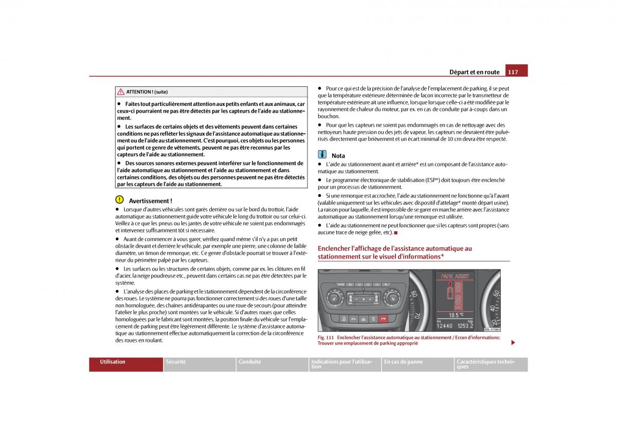 Skoda Yeti manuel du proprietaire / page 118