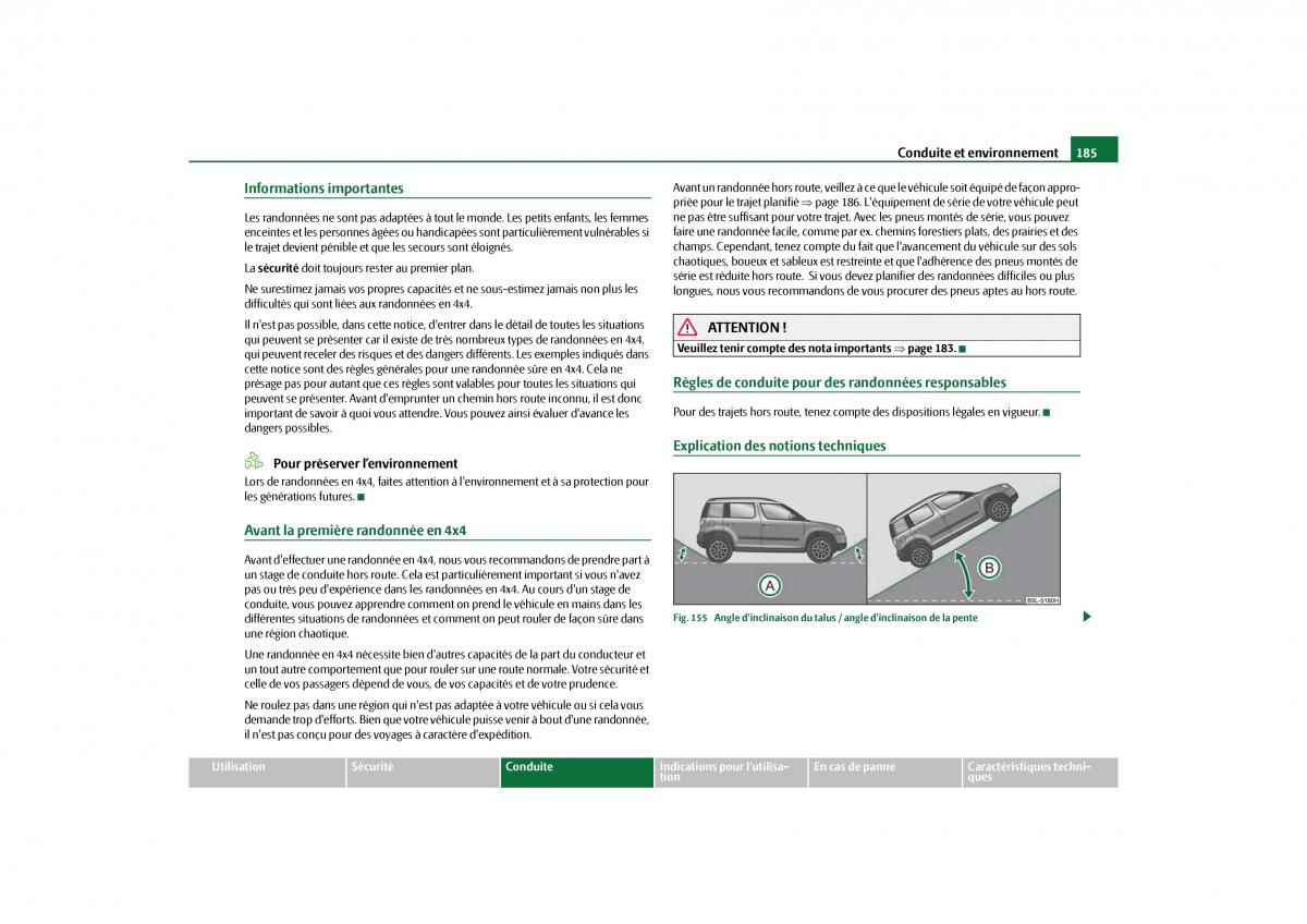 Skoda Yeti manuel du proprietaire / page 186