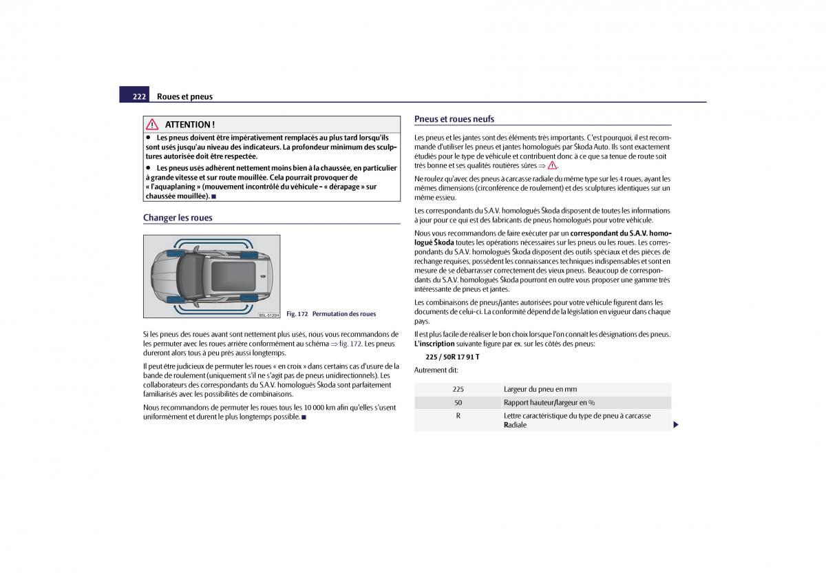 Skoda Yeti manuel du proprietaire / page 223