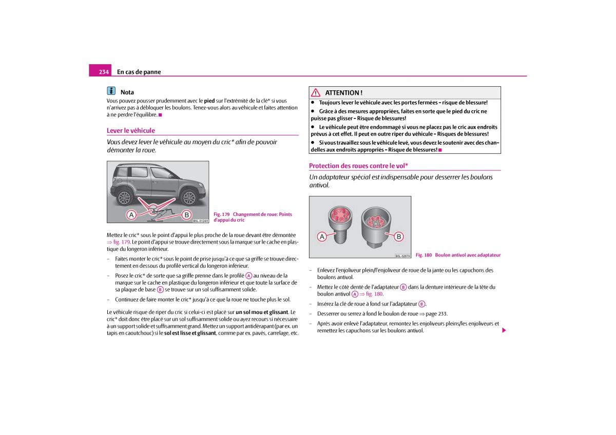 Skoda Yeti manuel du proprietaire / page 235