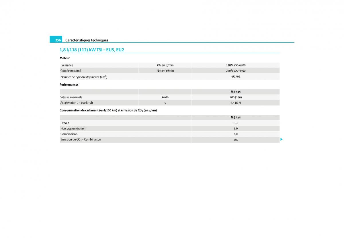 Skoda Yeti manuel du proprietaire / page 257