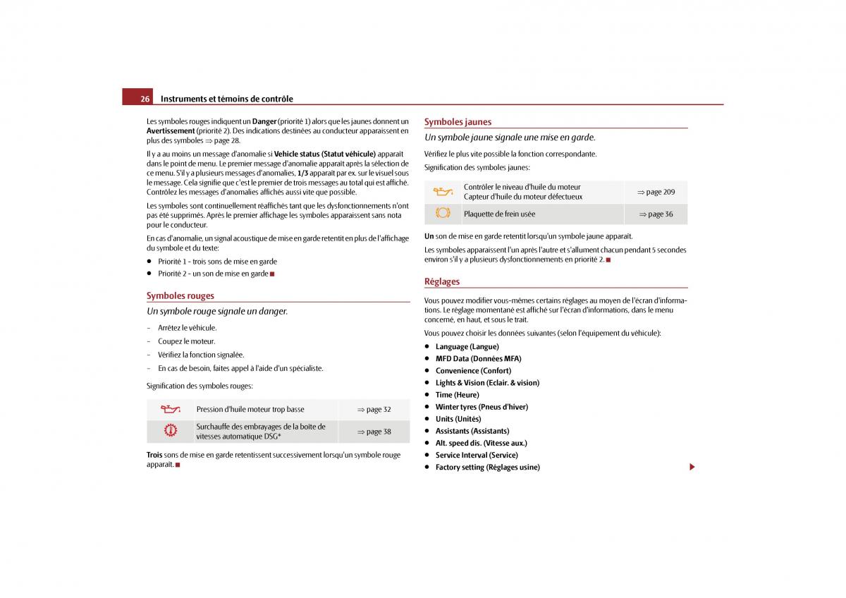 Skoda Yeti manuel du proprietaire / page 27