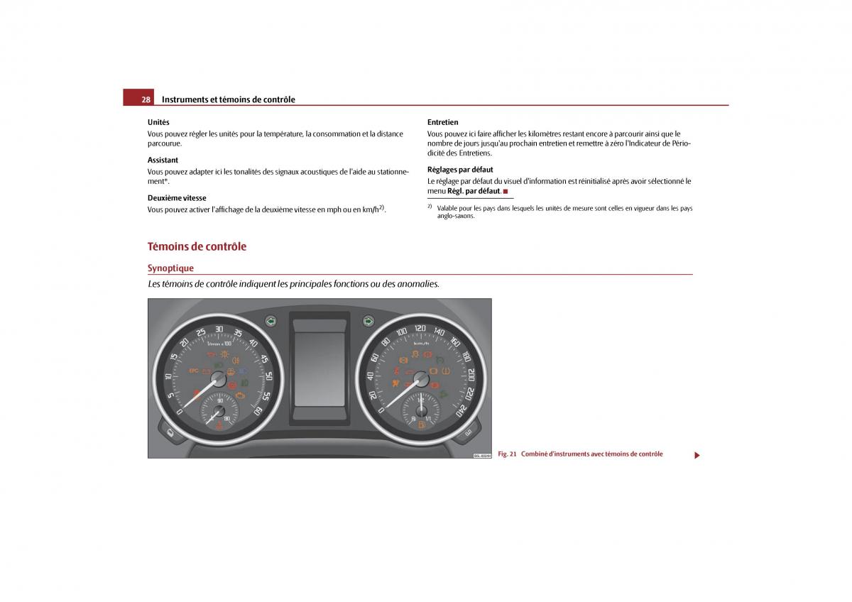 Skoda Yeti manuel du proprietaire / page 29