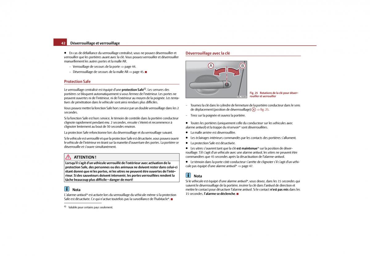 Skoda Yeti manuel du proprietaire / page 43