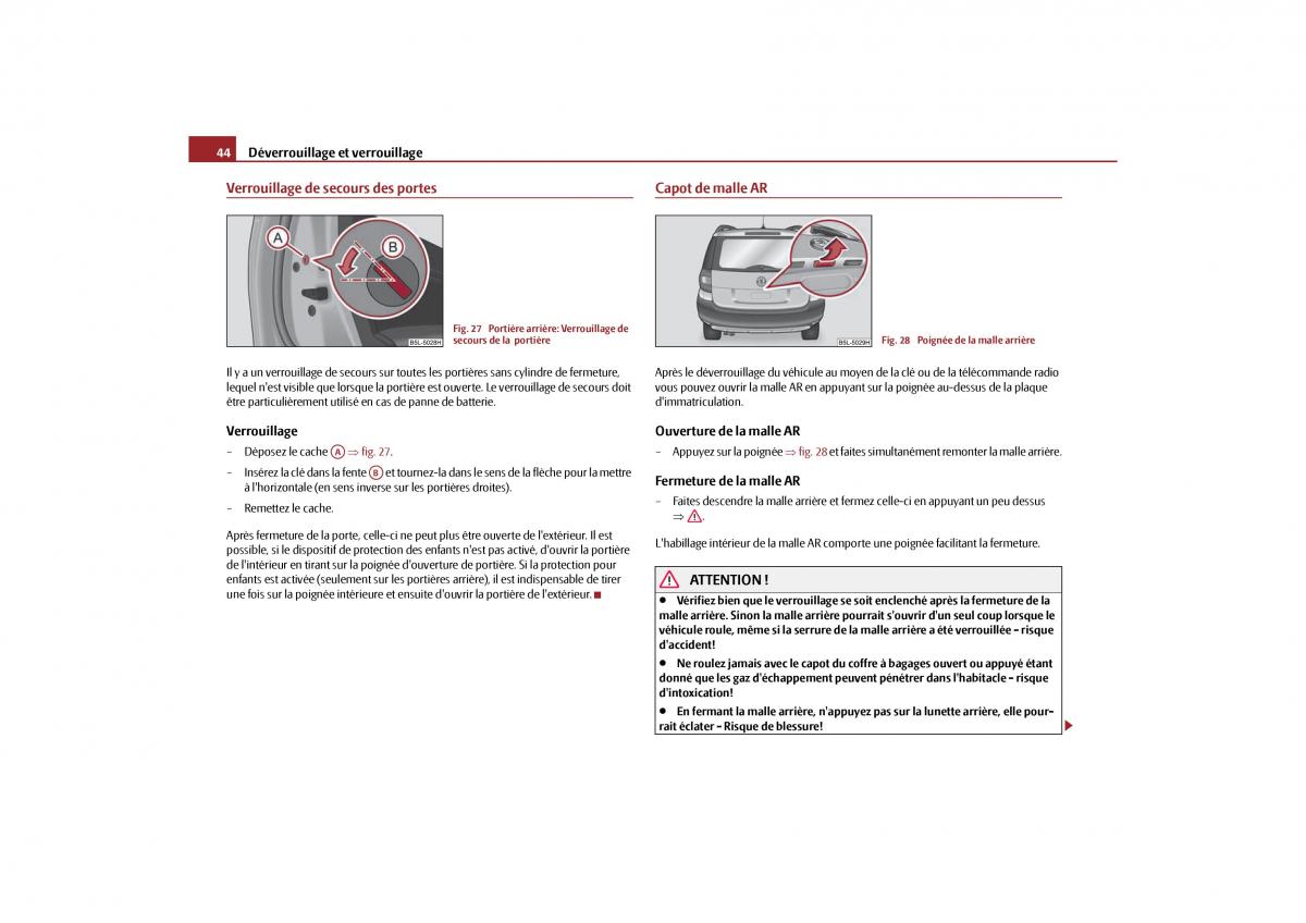 Skoda Yeti manuel du proprietaire / page 45