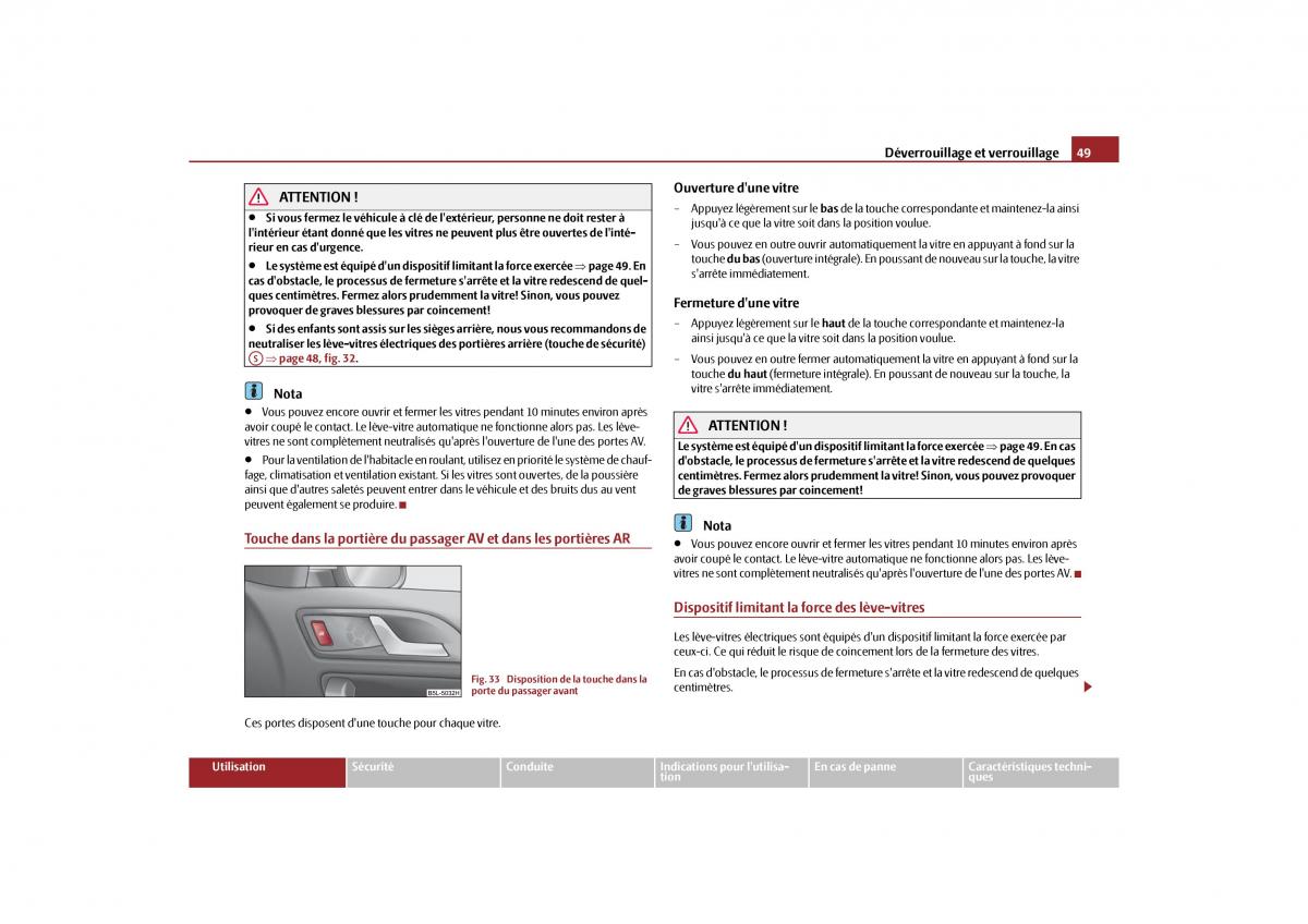 Skoda Yeti manuel du proprietaire / page 50