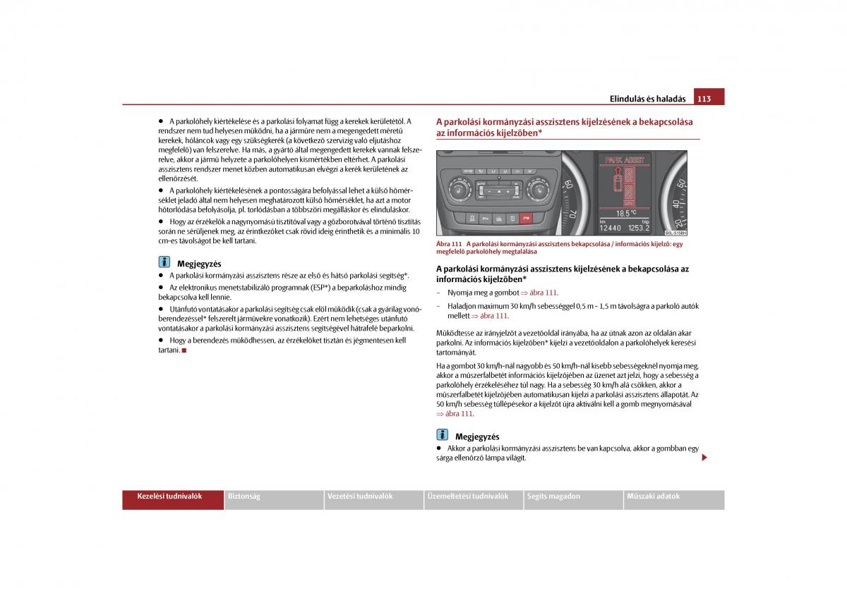 Skoda Yeti Kezelesi utmutato / page 114