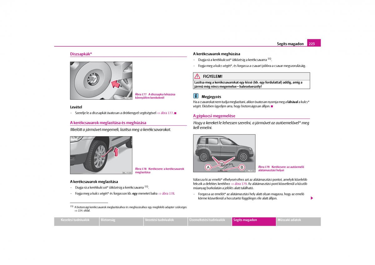 Skoda Yeti Kezelesi utmutato / page 224