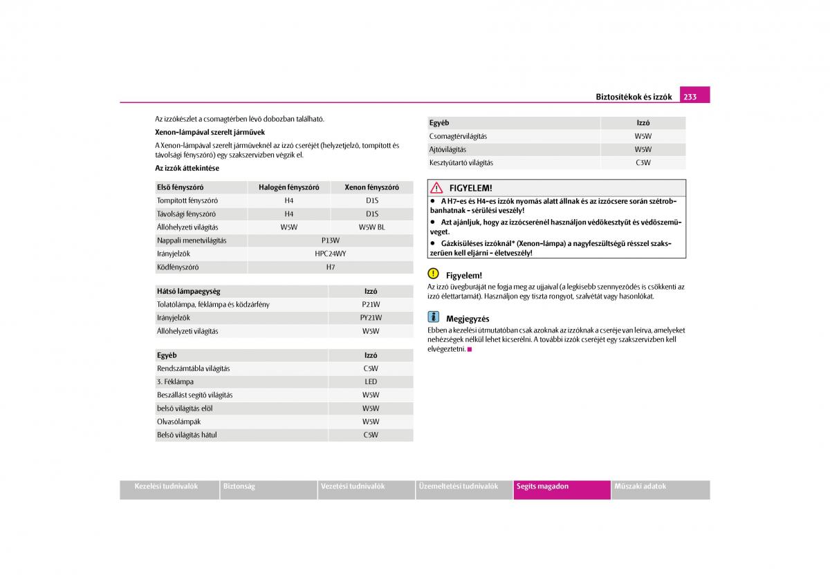 Skoda Yeti Kezelesi utmutato / page 234