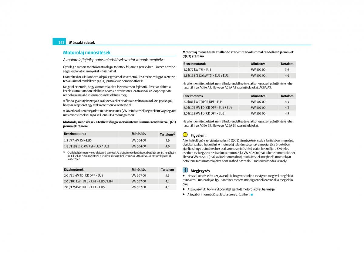 Skoda Yeti Kezelesi utmutato / page 243