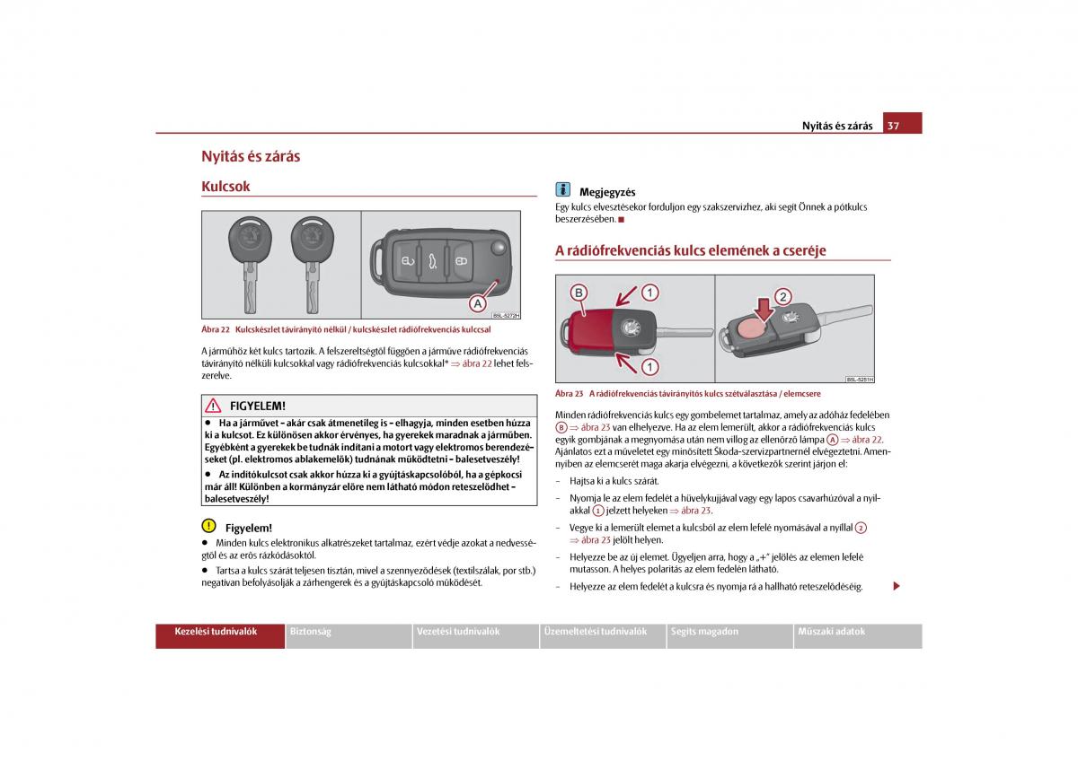 Skoda Yeti Kezelesi utmutato / page 38