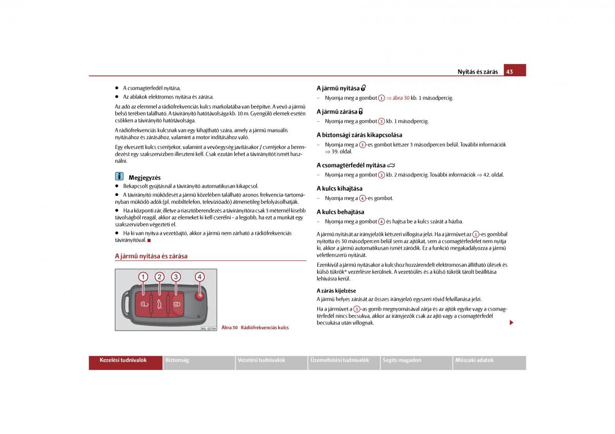 Skoda Yeti Kezelesi utmutato / page 44