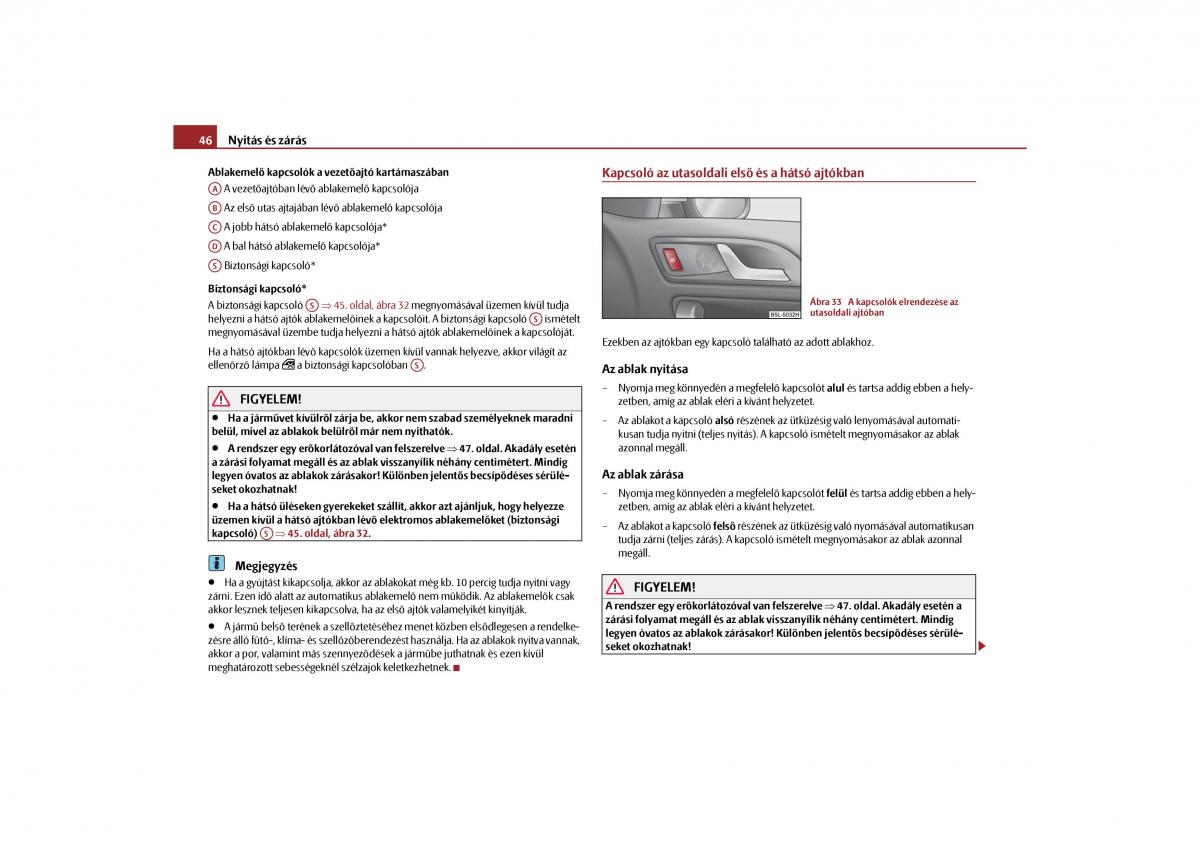 Skoda Yeti Kezelesi utmutato / page 47