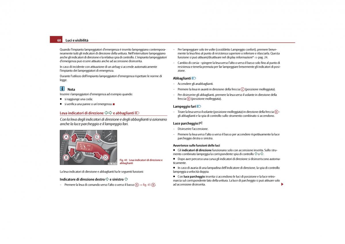 Skoda Yeti manuale del proprietario / page 61