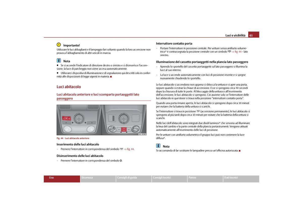 Skoda Yeti manuale del proprietario / page 62