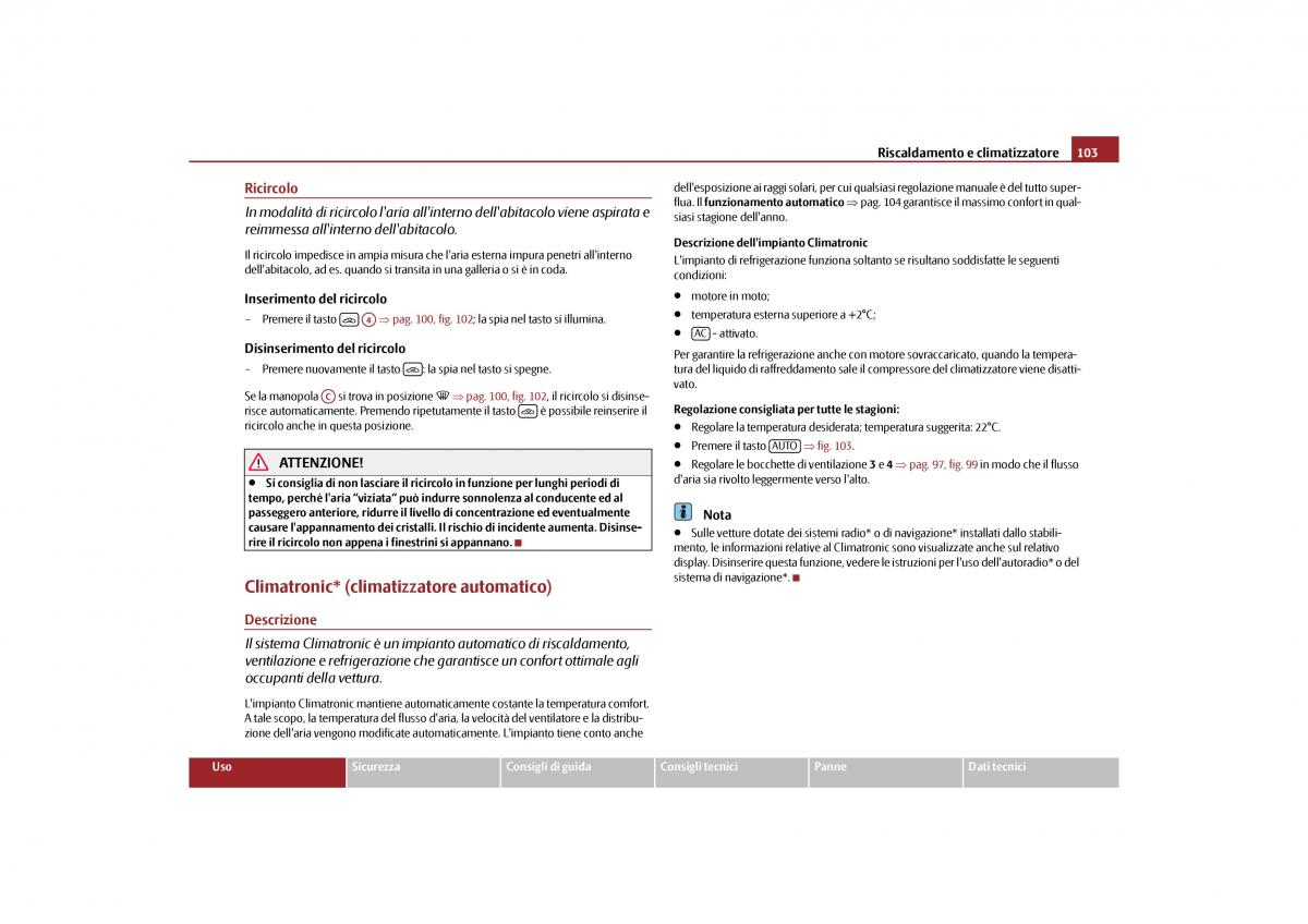 Skoda Yeti manuale del proprietario / page 104