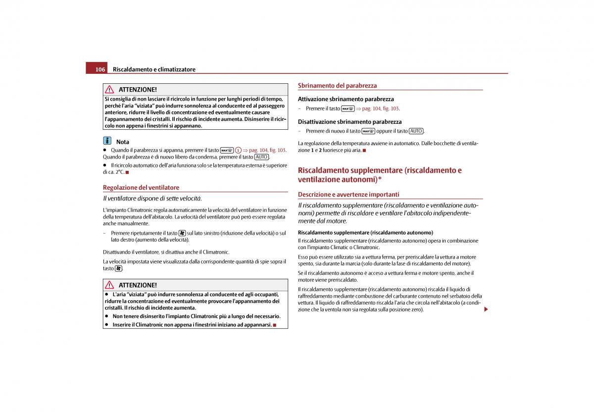 Skoda Yeti manuale del proprietario / page 107