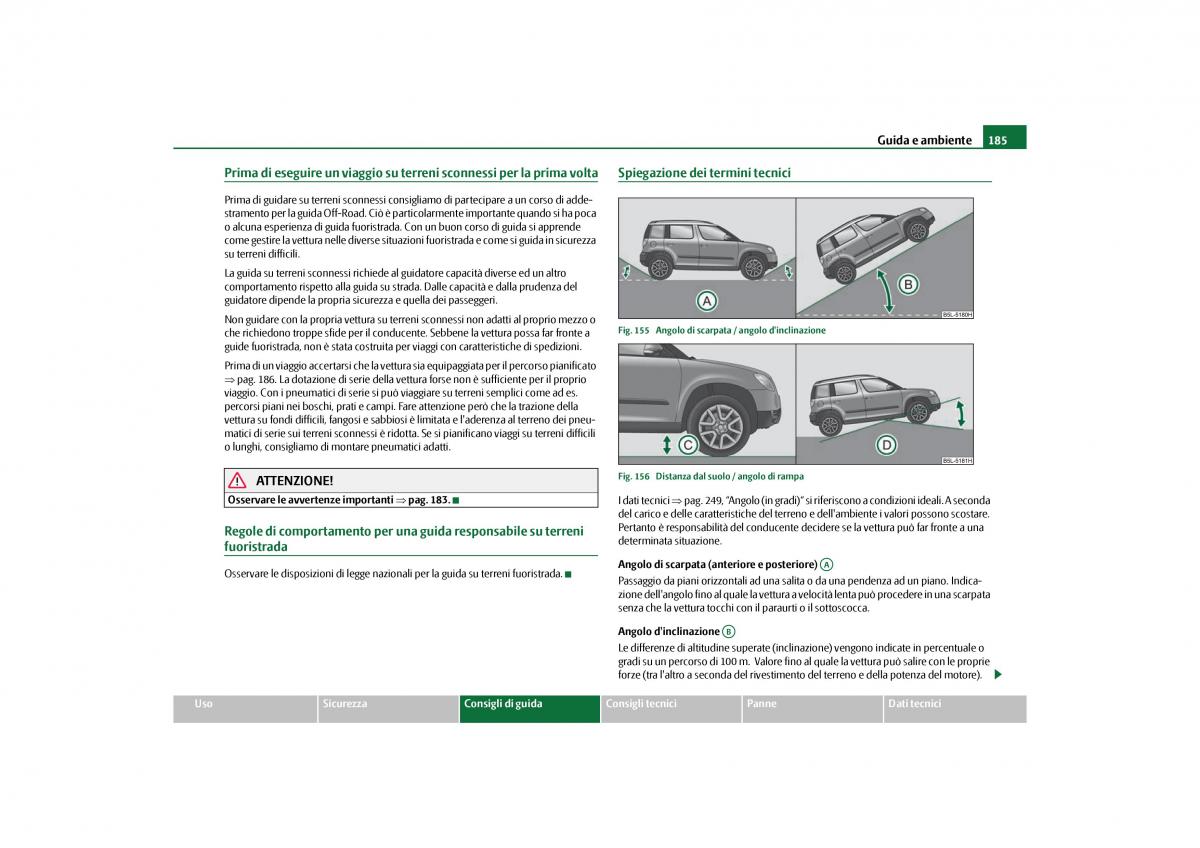 Skoda Yeti manuale del proprietario / page 186